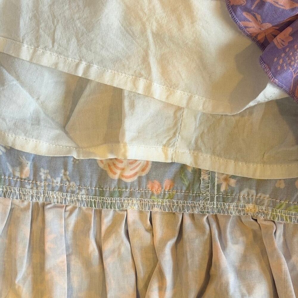 Matilda Jane Girls 6 Floral Patchwork Ruffle Dress Orange Blue Purple Cotton - Picture 7 of 7